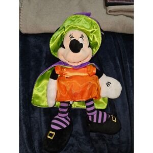 vintage-style Disney Store Halloween plush of Minnie Mouse dressed as a witch